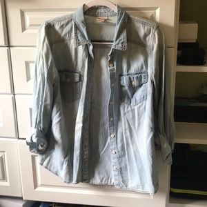 Denim button down
